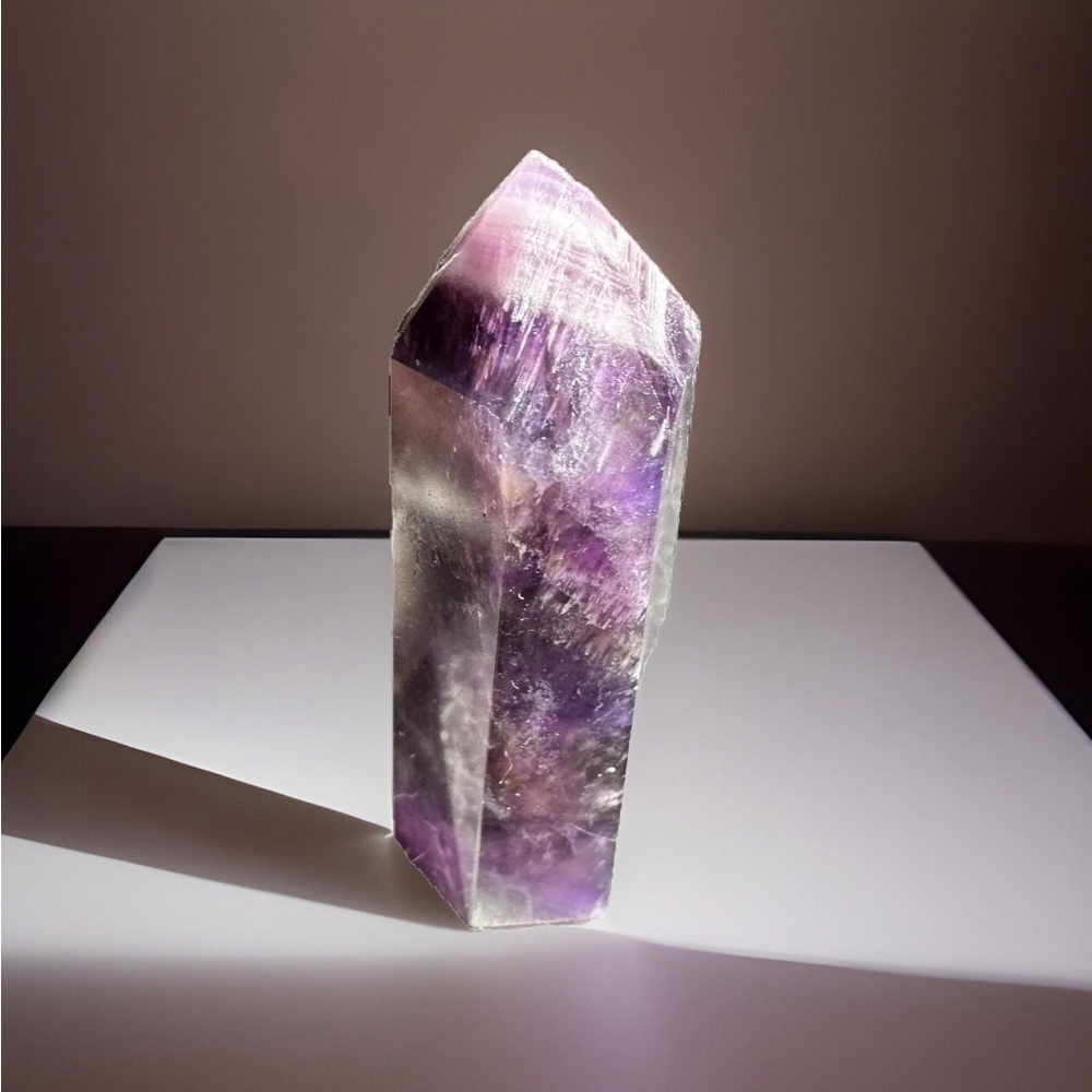 Beautiful Deep Purple Amethyst Obelisk Tower Achieve Focus and Open Third Eye